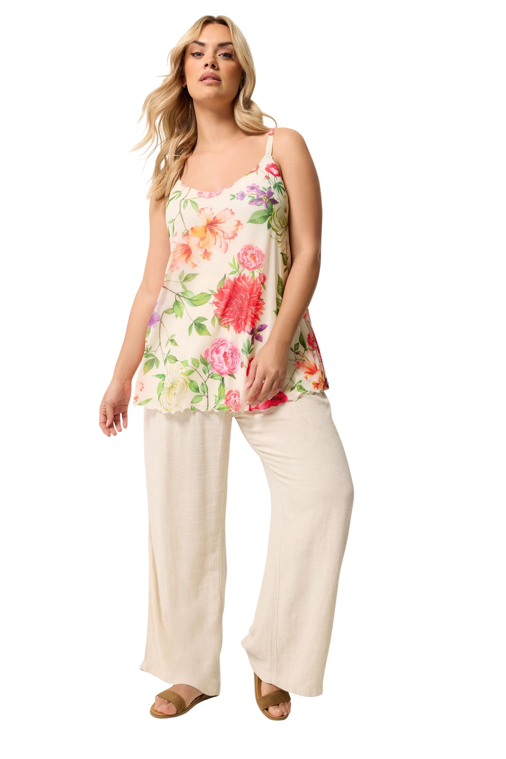Yours Women's Multicolor Floral Swing Vest | Size: 26/28