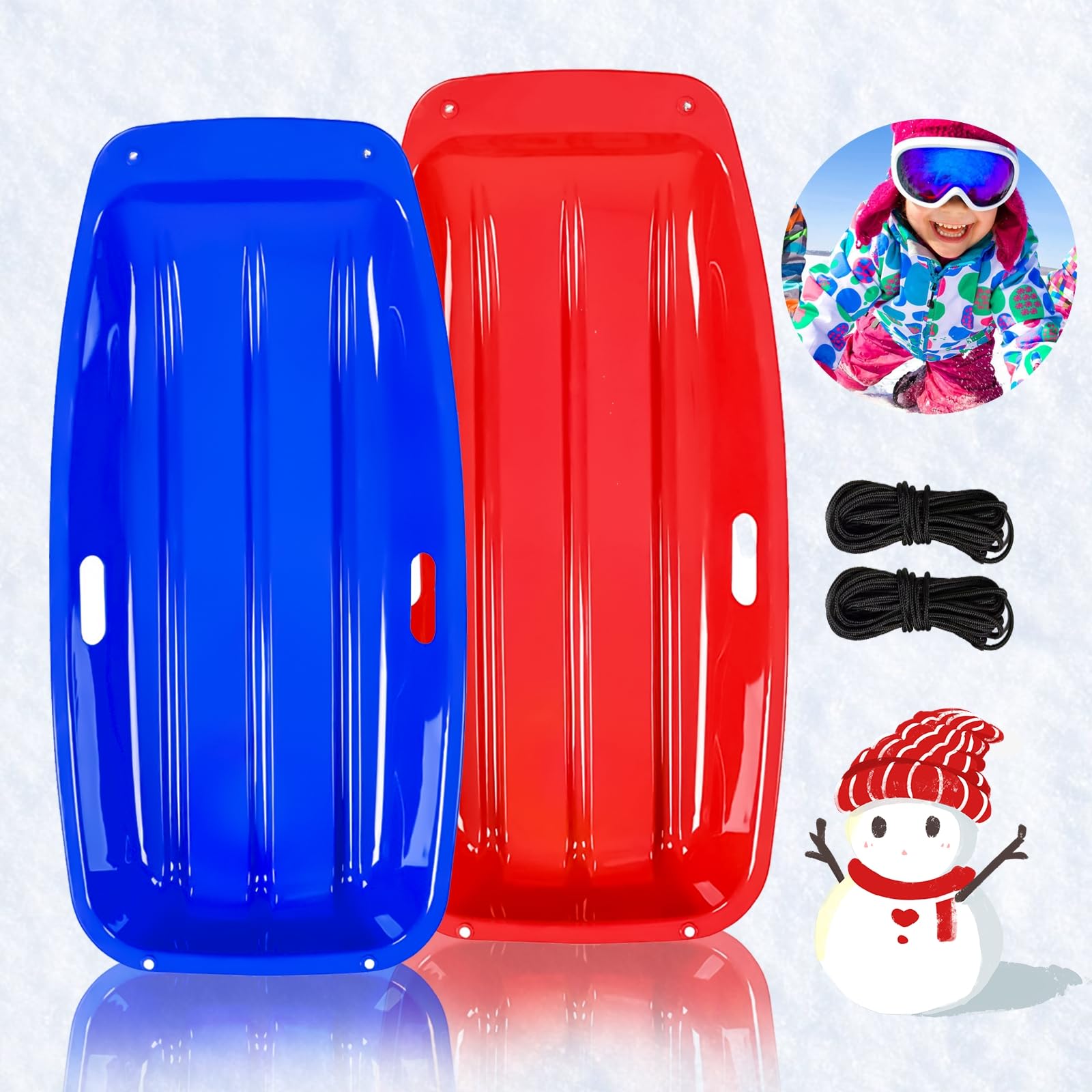 Buy Snow Sled, Toboggan for Winter Fun and Sledding Adventures,Sled for