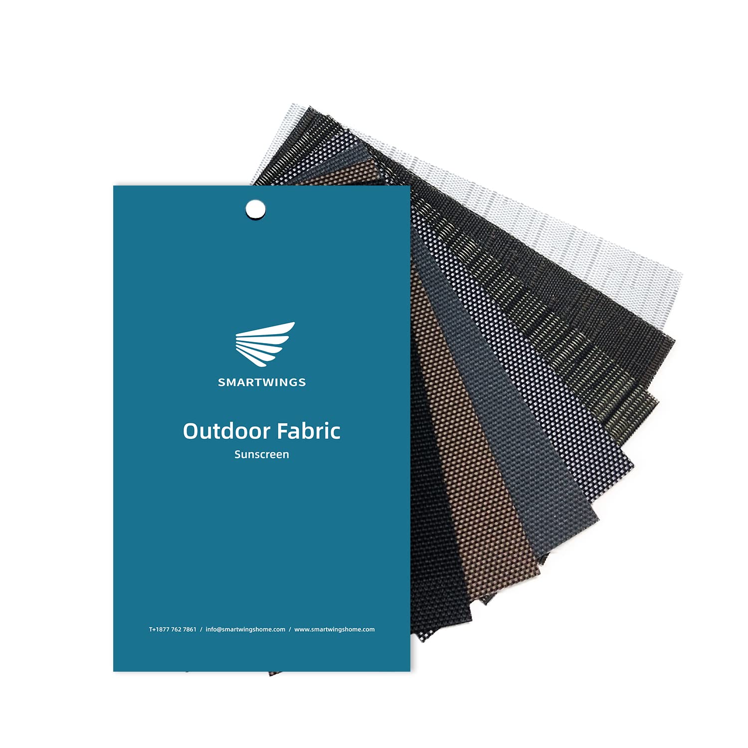 SmartWings Motorized Outdoor Patio Shades, Compatible with Zigbee/Alexa/Z-Wave/Homekit, Remote Control Roller Blinds with Smart Motor, Exterior Solar Shades Weatherproof & Sun Blocking, Fabric Samples