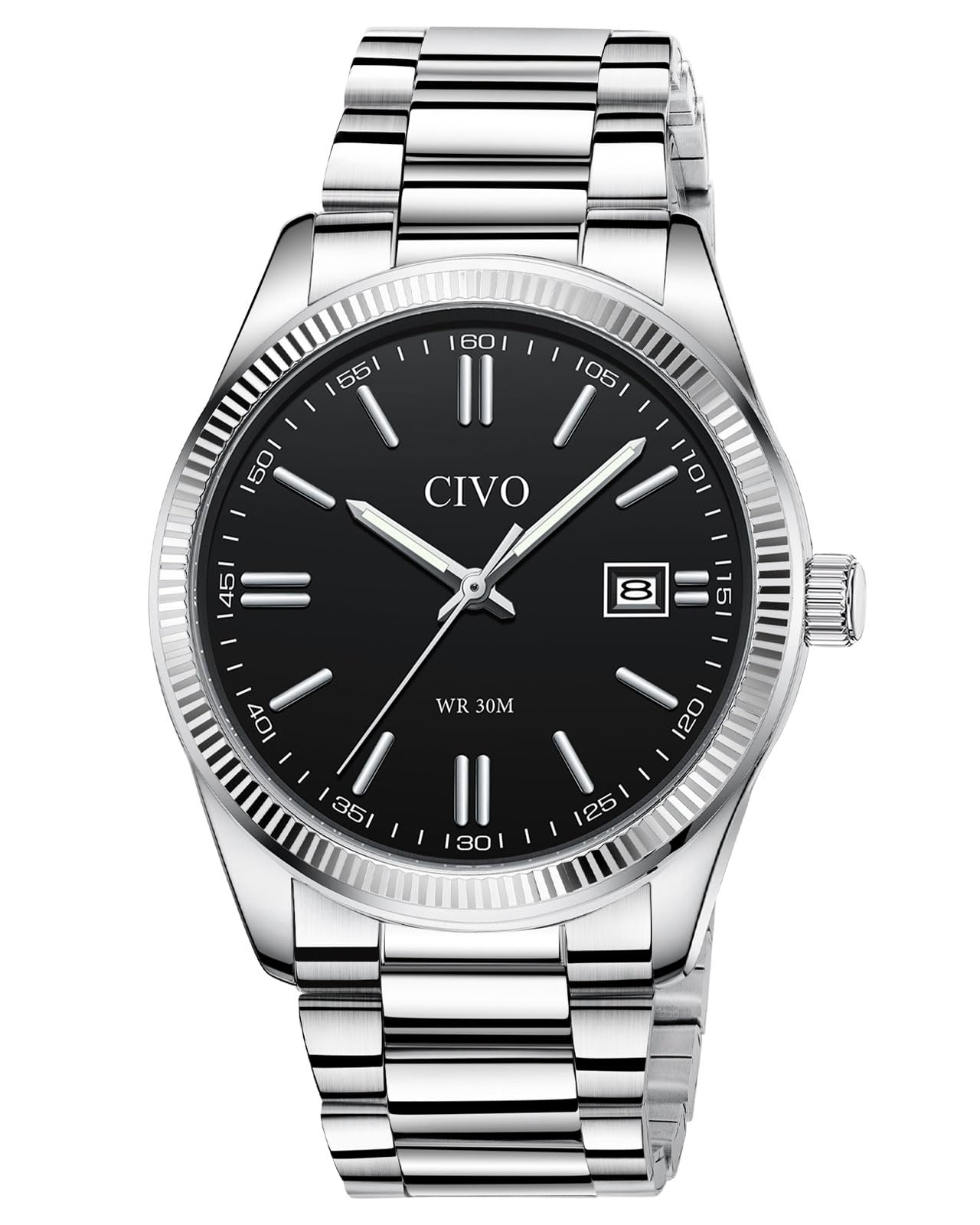 CIVO Orologio Uomo Cronografo In Acciaio Inossidabile Con Cinturino Pelle – Impermeabile, Quadrante Analogico Multifunzione, Regalo Di Compleanno O Natale