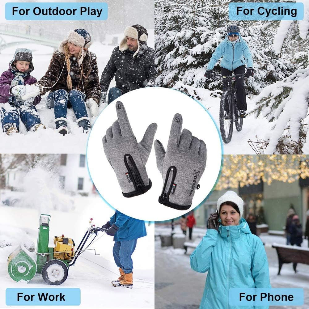 Winter Gloves with Touchscreen Fingers for Men, Waterproof Warm Glove Cold Weather Driving Gloves Anti-Slip Sports Gloves for Cycling Running Skiing Hiking Climbing - Image 9