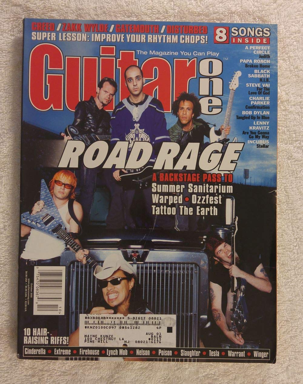 Road Rage - A Backstage Pass to Summer Sanitarium, Warped, Ozzfest & Tattoo the Earth - Guitar One Magazine - October 2000
