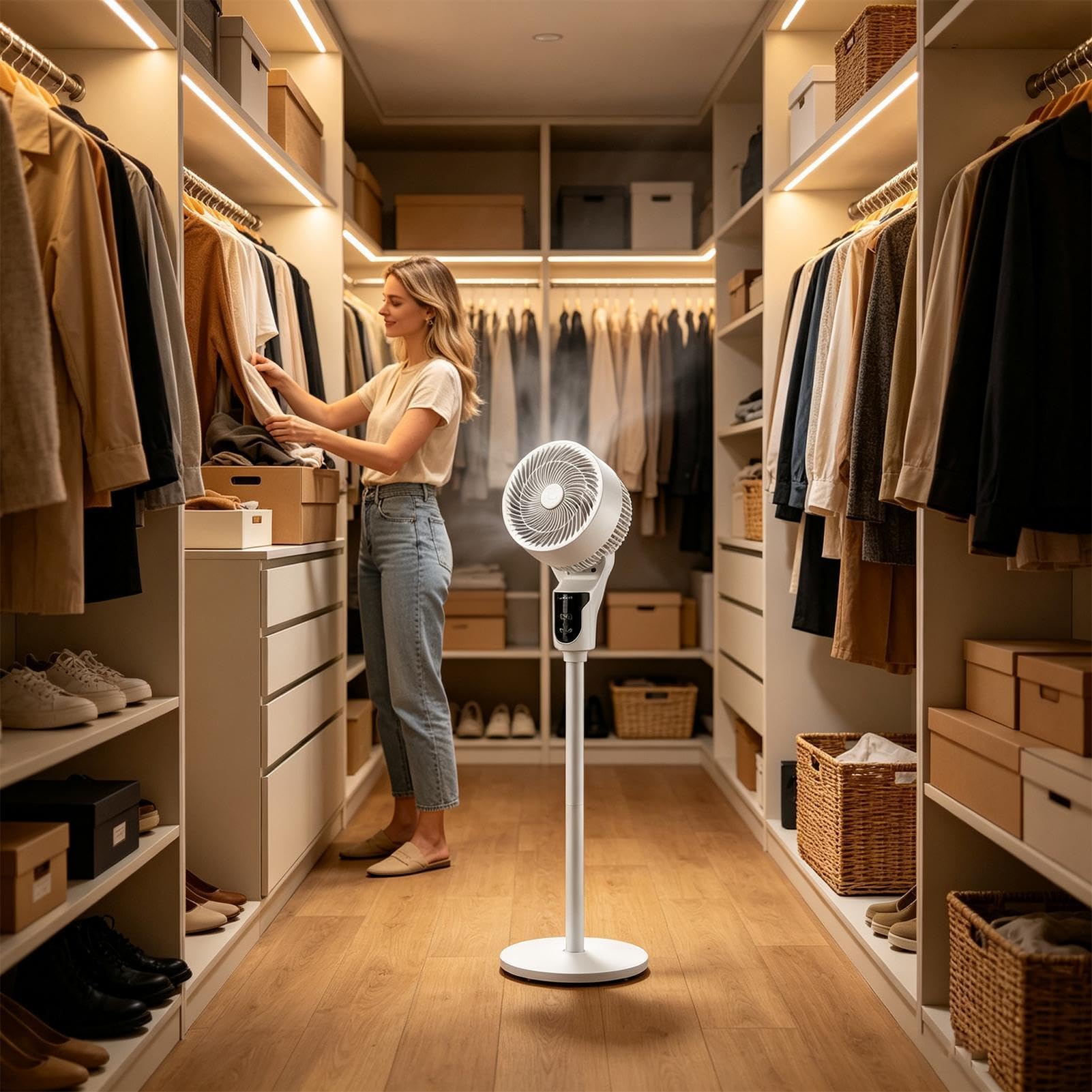 Ventilador De Torre Para Habitación: Ventilador De Viento De Altura Ajustab | Columna Telescópica De Altura Ajustable, Controlador De Rango De Control Remoto Inalámbrico Con Funcionamiento De Motor De Ba