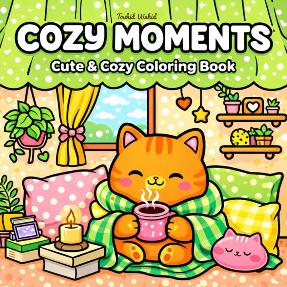 COZY MOMENTS: Cute & Cozy Coloring Book: Coloring Book for Adults and Teens Featuring Cute Animal Friends for Relaxation (Cozy & Cute Coloring)