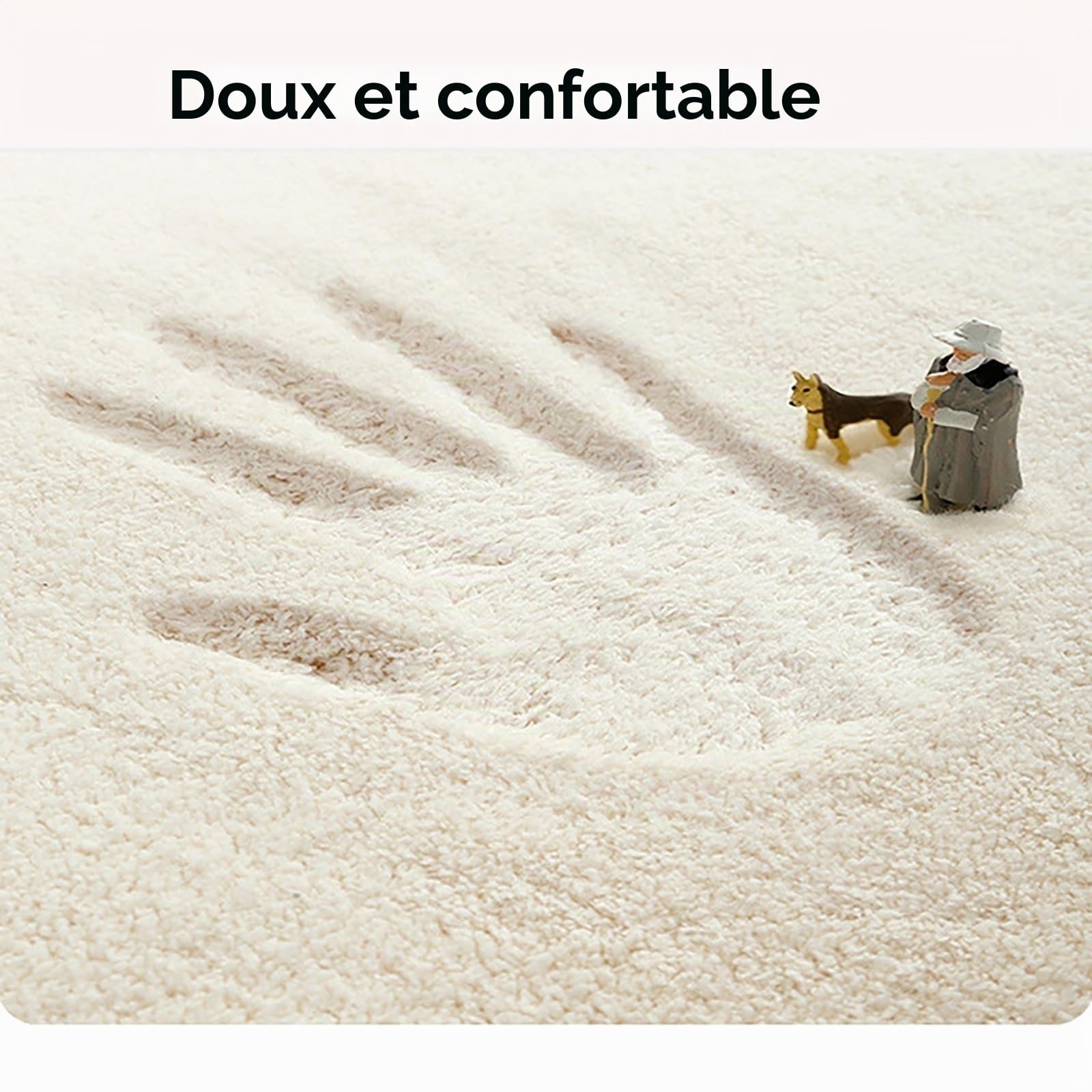 SUABON Tapis ovale irrégulier, tapis moderne imitation cachemire, antidérapant et lavable, tapis de sol pour décoration de chambre à coucher, tapis moderne pour salon