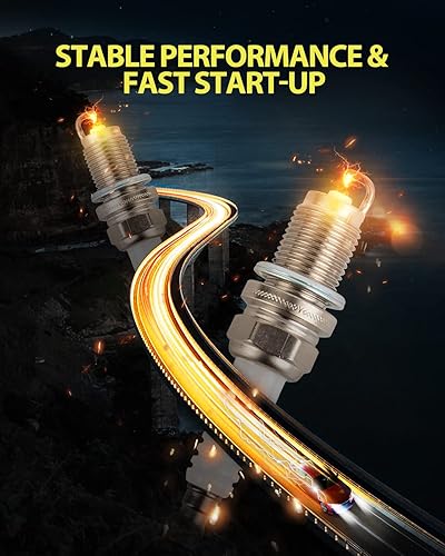 Miniatura 4 de Zoncar Spark Plugs,4pcs Set Laser Iridium Spark Plugs Fits For Accord Civic CRV IZFR6K11 6994