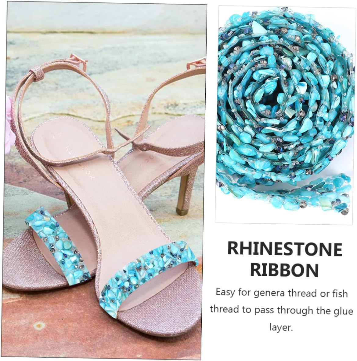 Rhinestone Chain Applique for Crafts Adhesive Back Embellishment for Projects Easy to Use Handmade Supply