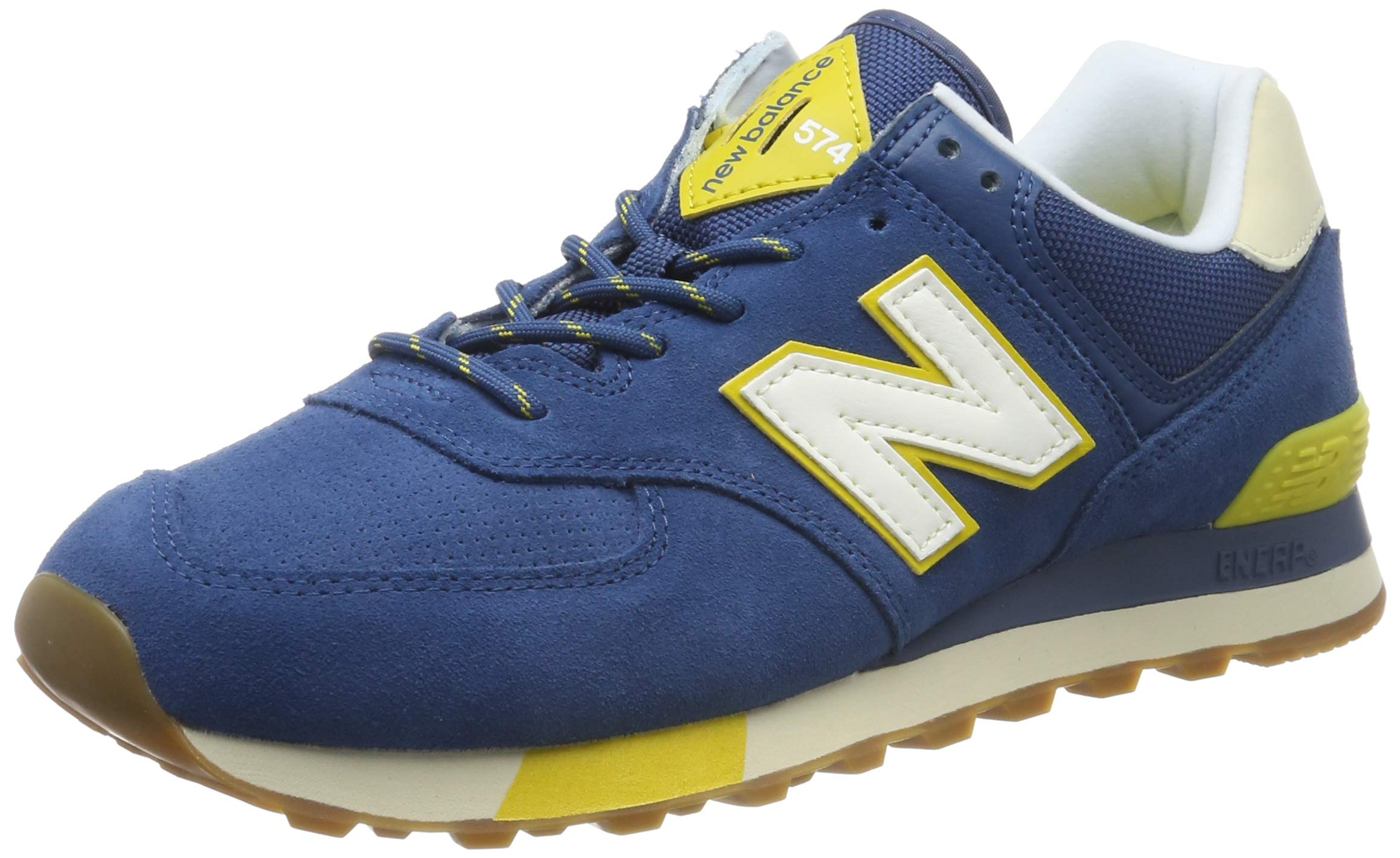 New Balance Men's 574 V2 Sneaker, Nb Dark Blue/Bone, 4