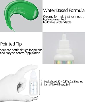 Mysense Amazon Green Face Body Paint,Halloween Elphaba Witch Gamora Costume Makeup,St Patricks Day Outfit Accessories,Water Based Washable Cream Body Paint for Adults and Children,0.6oz