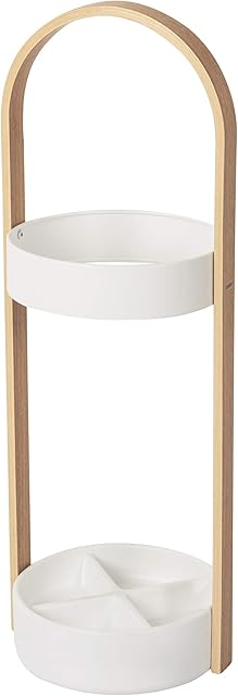 Bellwood Umbrella Stand, White/Natural