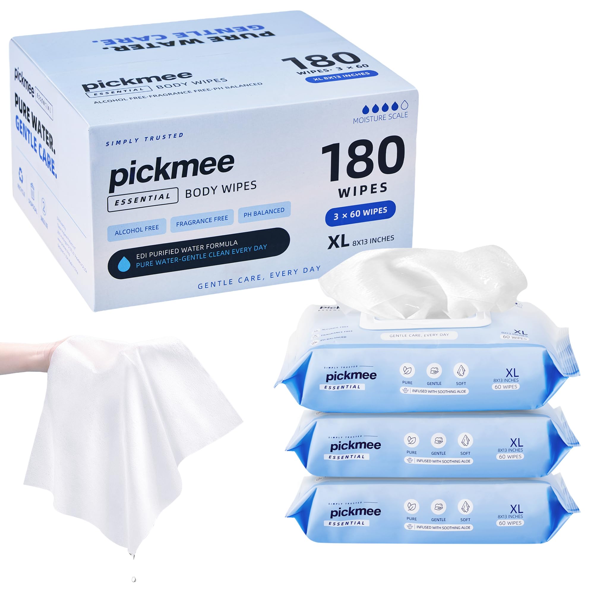 Feuchttücher Erwachsene extra dick 20x33 cm, 9er Pack 540 Stück
