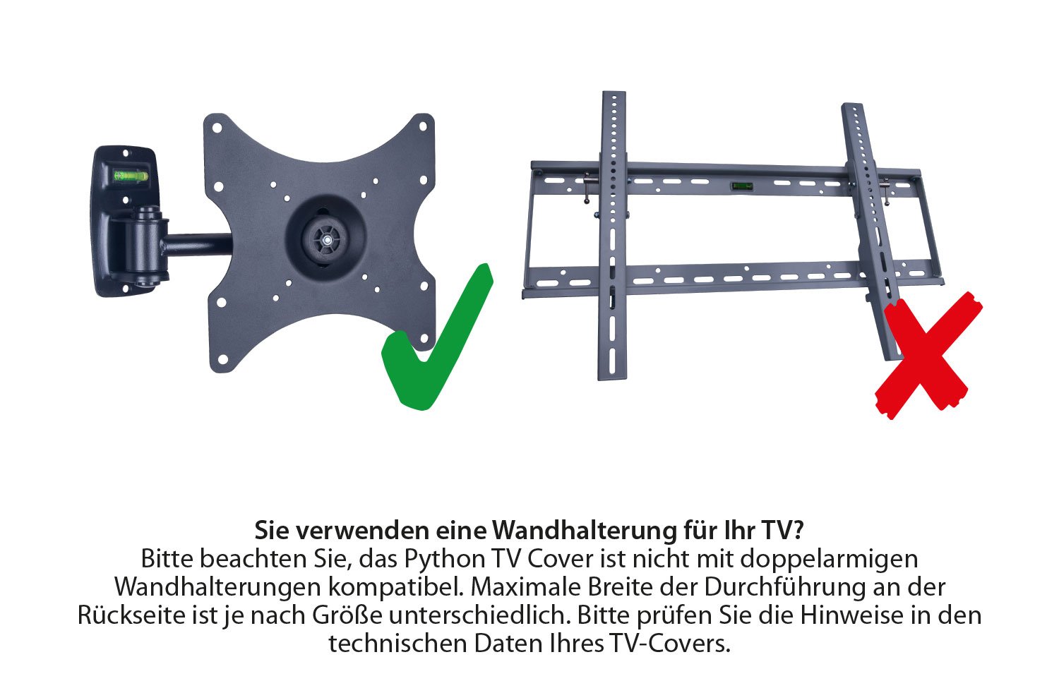 Python TV-Cover - 58" bis 60" Zoll - wetterfeste Schutzhülle für TV / Fernseher und Monitor | Indoor/Outdoor | 140x89 cm - schwarz