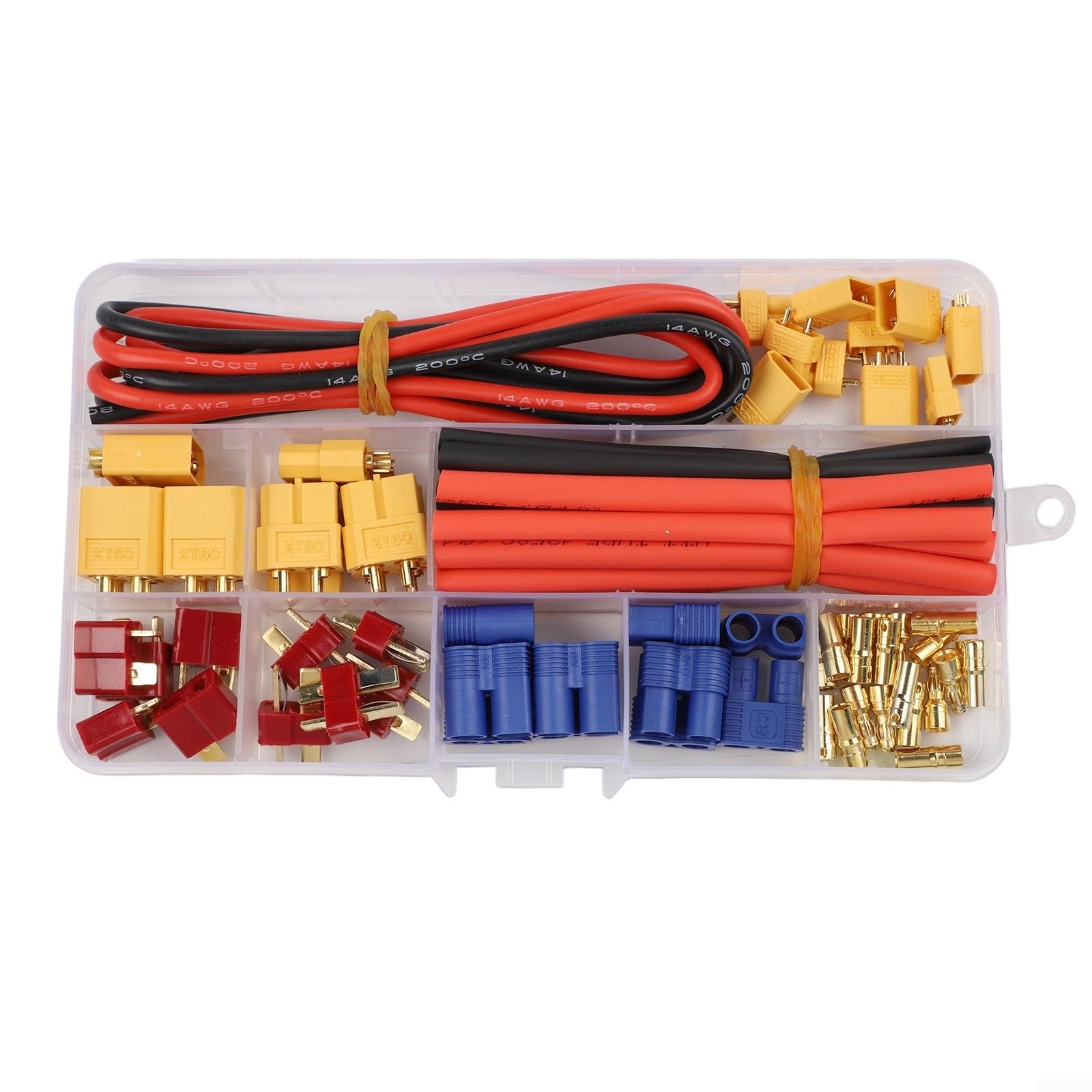 Conectores Xt60 y T en kit de 62 piezas para reparar baterías LiPo de aviones RC sin soldaduras
