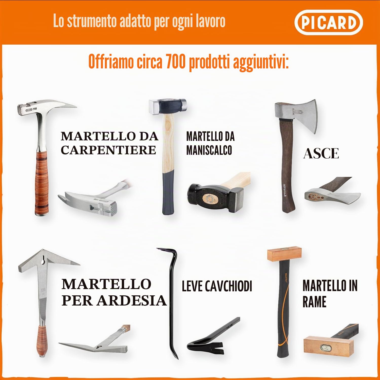 PICARD Leva chiodi BlackGiant®, No. 46Z, set | Lunghezze: 300, 610 e 930 mm | Palanchino leva di forza con rivestimento antiscivolo | Piede di porco per bancali | Leverino professionale
