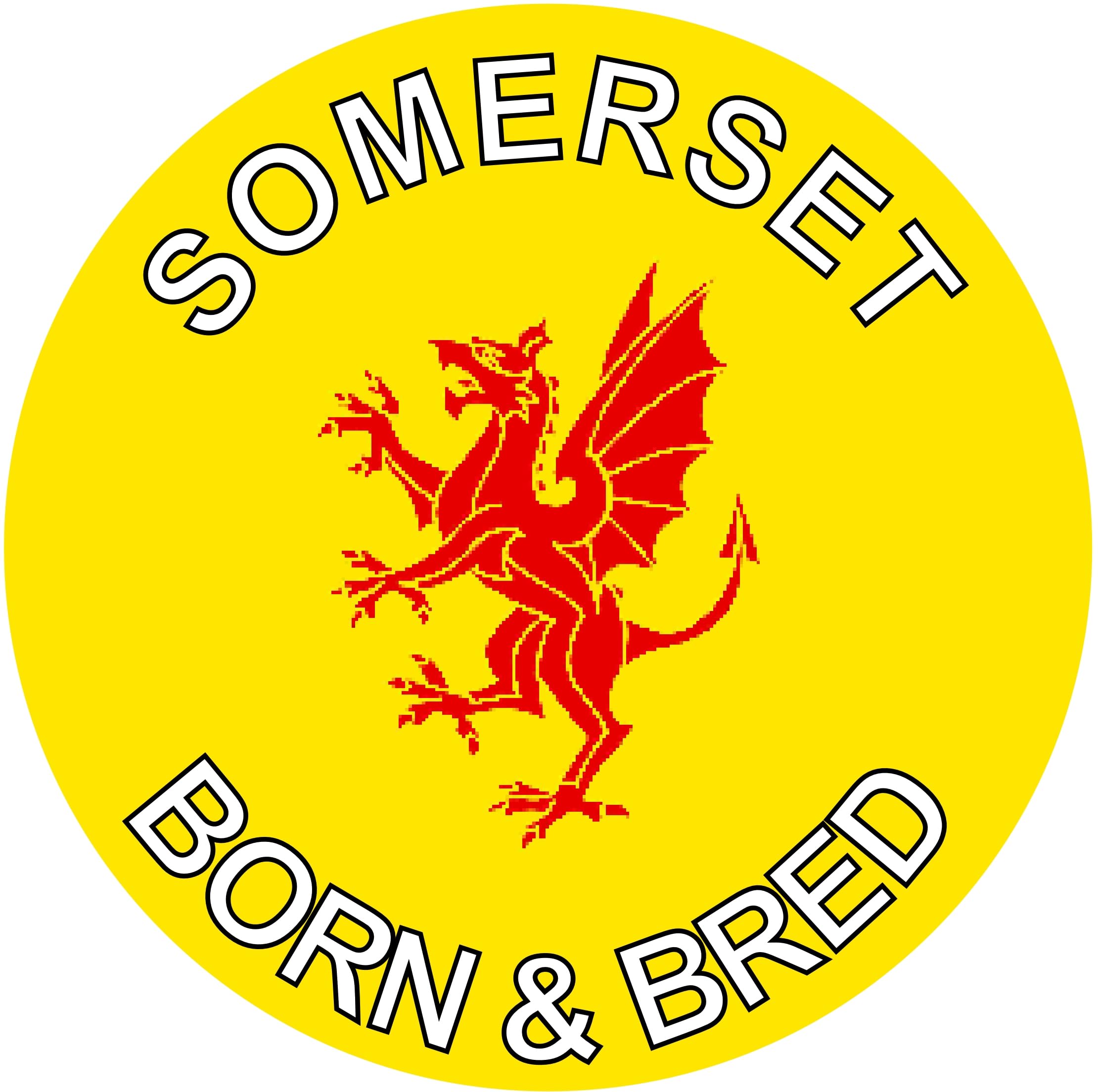 Somerset Born and Bred - (Two Pack) 80mm Diameter Car Bumper Window Decal Sticker