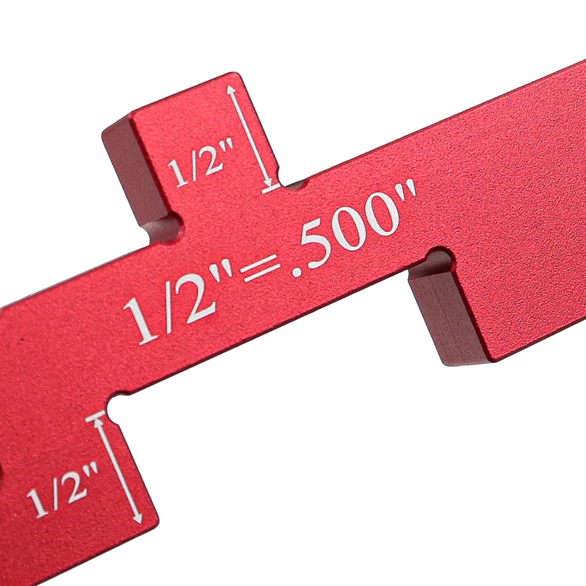 Bloques de configuración de precisión de 7 Piezas, Barras de configuración de Mesa de enrutador, Juego de medidores de Altura de Aluminio para Sierra de Mesa de enrutador (Rojo)