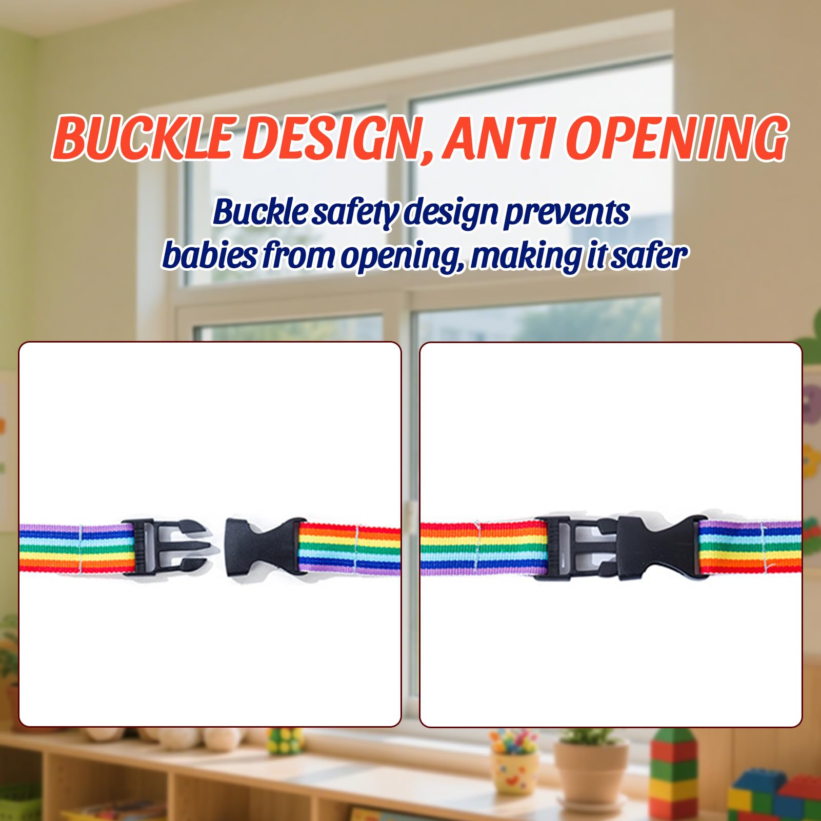 Child Safety Walking Rope with Handle, 6-Ring Boys and Leash for Daycare and Outdoor Play, Kindergarten Anti-Lost Traction Rope — view 4