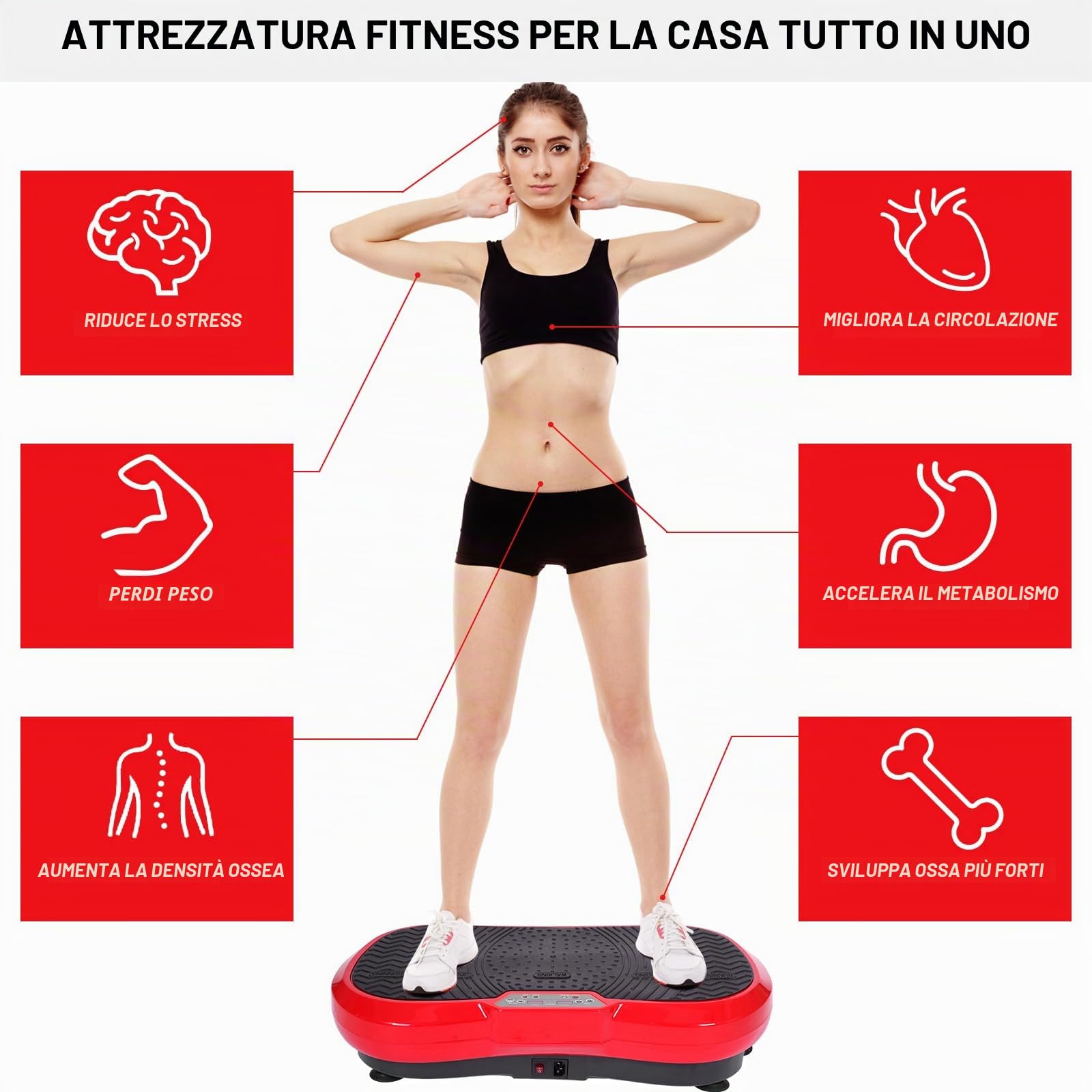 LIFERUN Pedana Vibrante,120 Livelli di Intensità,10 Programmi di Allenamento,Motore Silenzioso,Dispositivo Fitness Domestico,Allenamento Completo del Corpo,Massaggiatore con Telecomando,180 kg