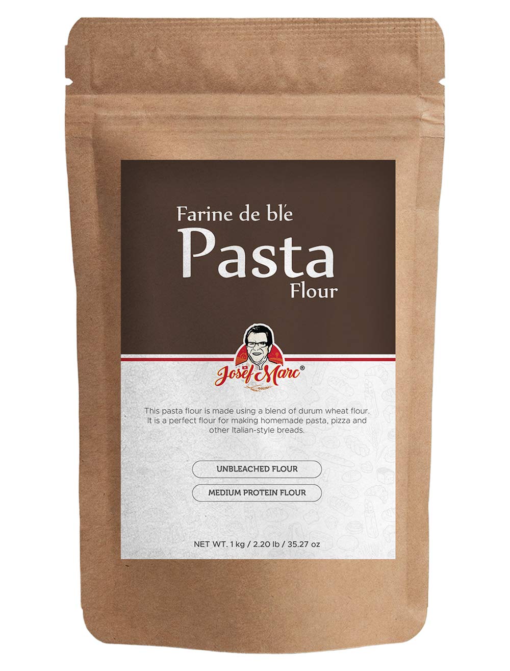 JOSEF MARC Farine De BlE Pasta Flour,1Kg-Italian Pasta Flour,Durum Wheat Flour,Semolina Type Pasta FlourIUnbleachedINon GmoINon Chlorinated (B08VD9YD1X) Amazon Price History, Amazon Price Tracker