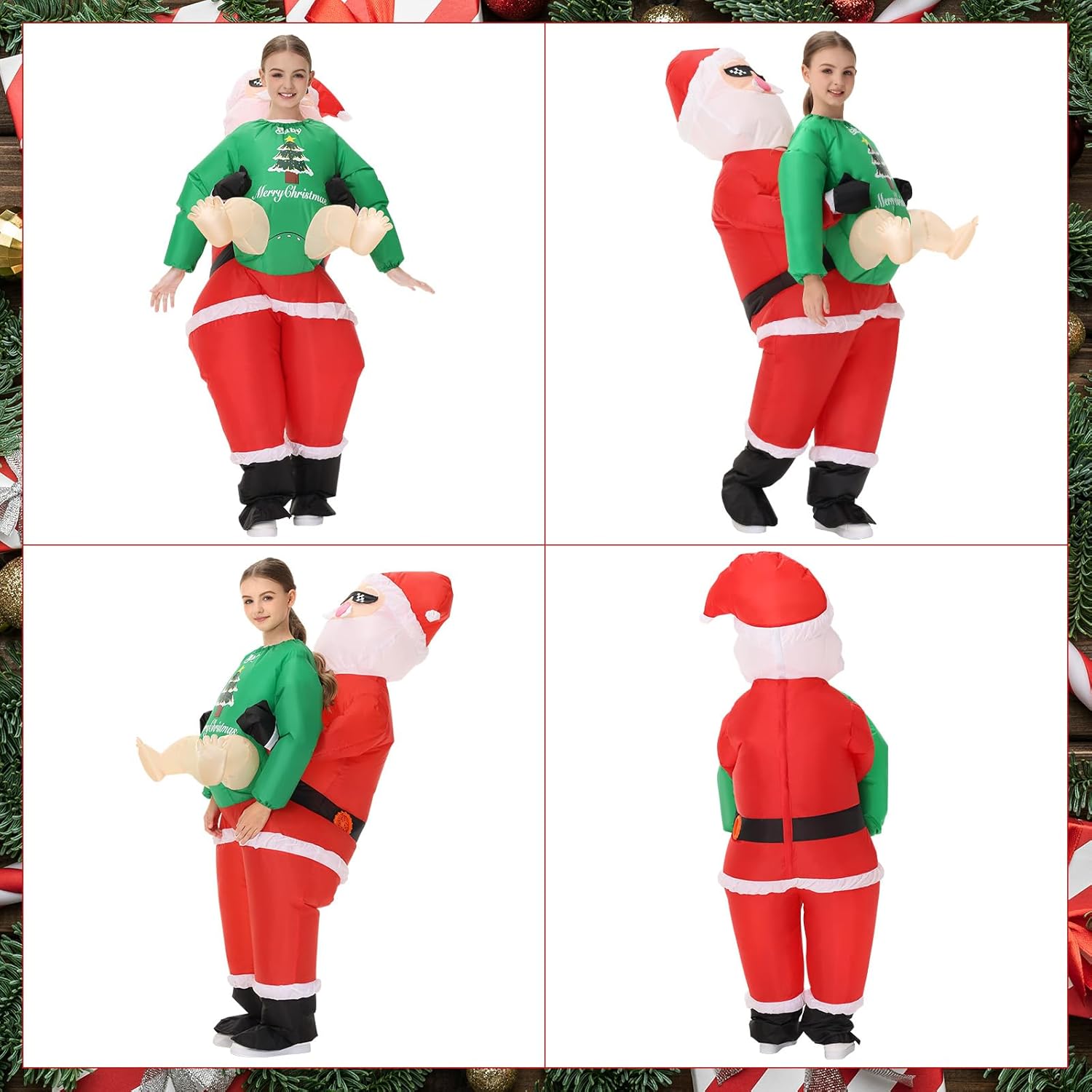 Inflatable Santa Costume for Kids,Santa Claus Blow Up Costumes Christmas Inflatable Costume for Girls Boys Halloween Christmas Suit Cosplay - Image 4
