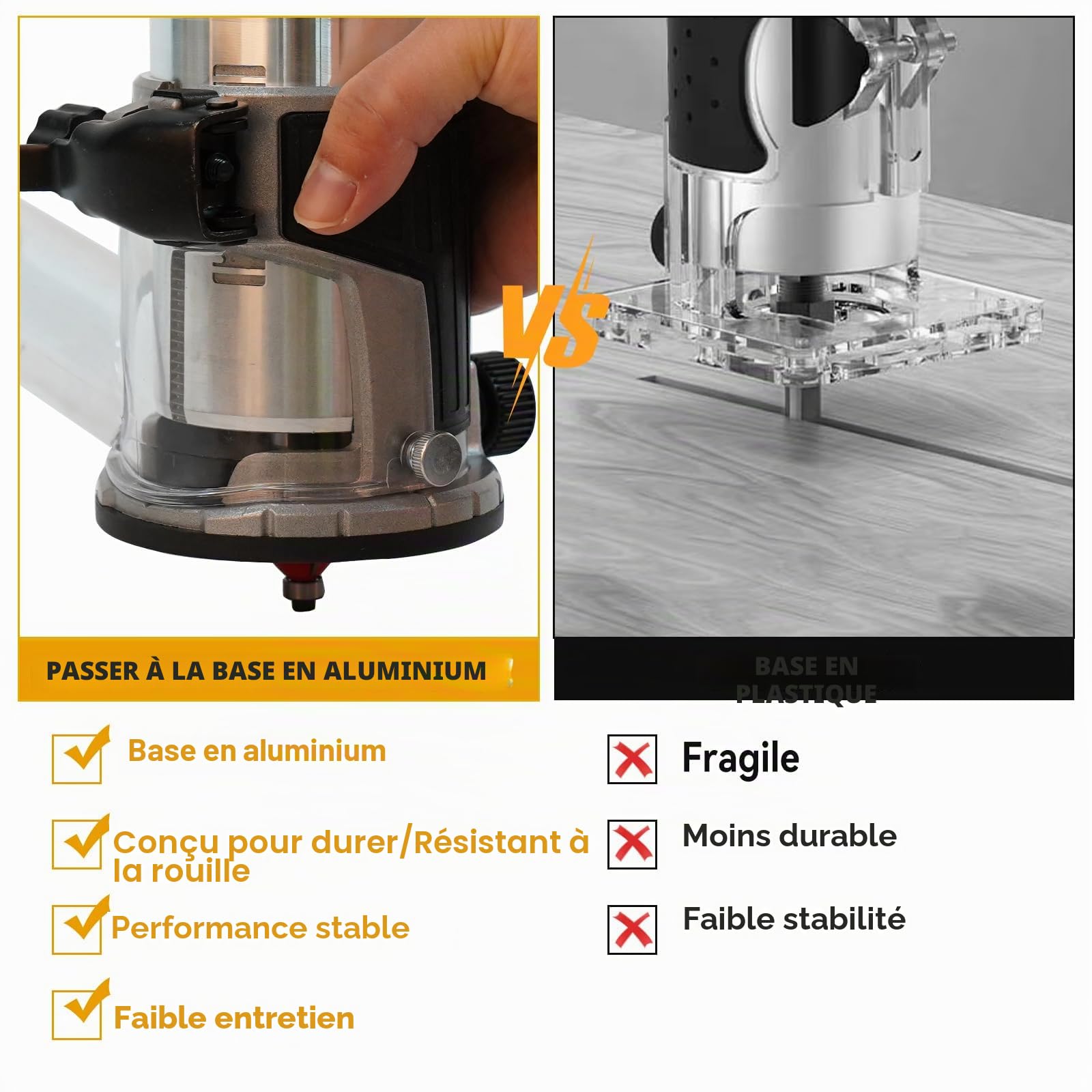Routeur électrique sans fil compatible avec batterie Makita 18 V/20 V, coupe-bordure sans balais avec 6 vitesses, 800 W 30 000 tr/min, avec fraises de découpe, guide de bord et rouleau (bleu pour