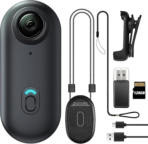 Meoilkolnm 4K 128GB Mini Body Camera, Wearable Action Body Cam,