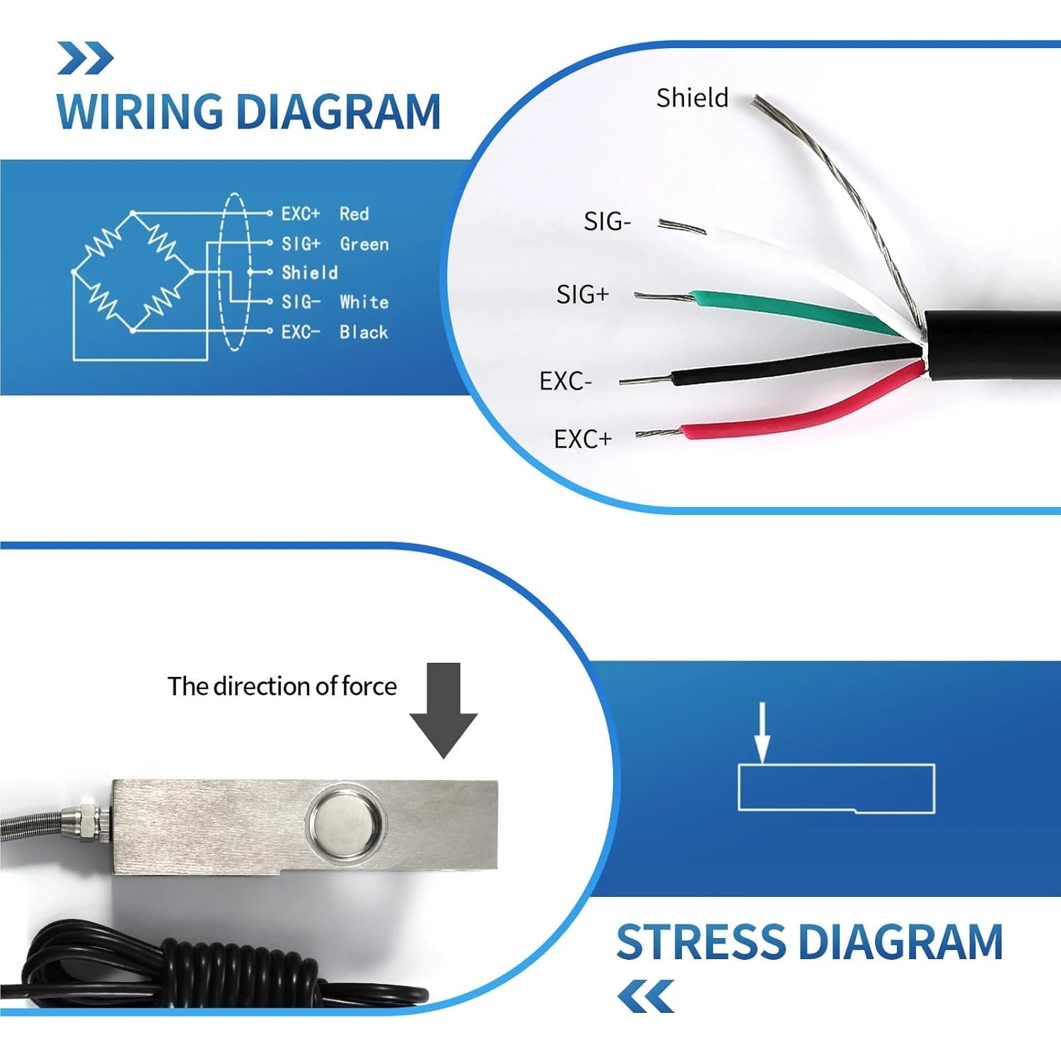 Beam Type Load Cell Sensor for Platform Scales with Weighing Legs Test Compression Force Weight Pressure for Scale(Range 0-3T)