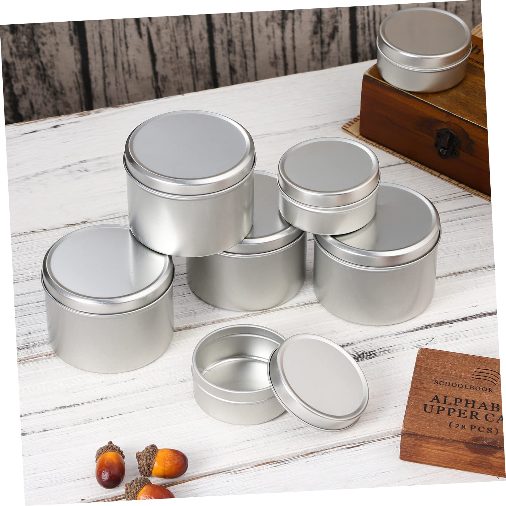 KONTONTY Latas para Velas de Té de Aluminio Vacías 1 Juego Mechas
