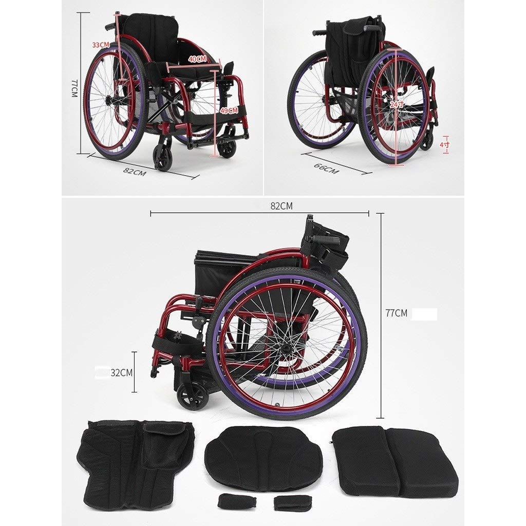 MU Ocio, Empuje Autopropulsada de Diseño Ergonómico Plegable Rápido Desmontaje Inicio Al Aire Libre Vespa de Sillas de Ruedas Y Deportes