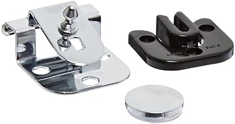 Sugatsune GHC-34/8/CR Steel Half Overlay Glass Door Hinge with Catch, Chrome Plated, 2mm Leaf Thickness, 64.5mm Open Width, 5.2 mm Pin Diameter, 18mm Knuckle Length, 37mm Height