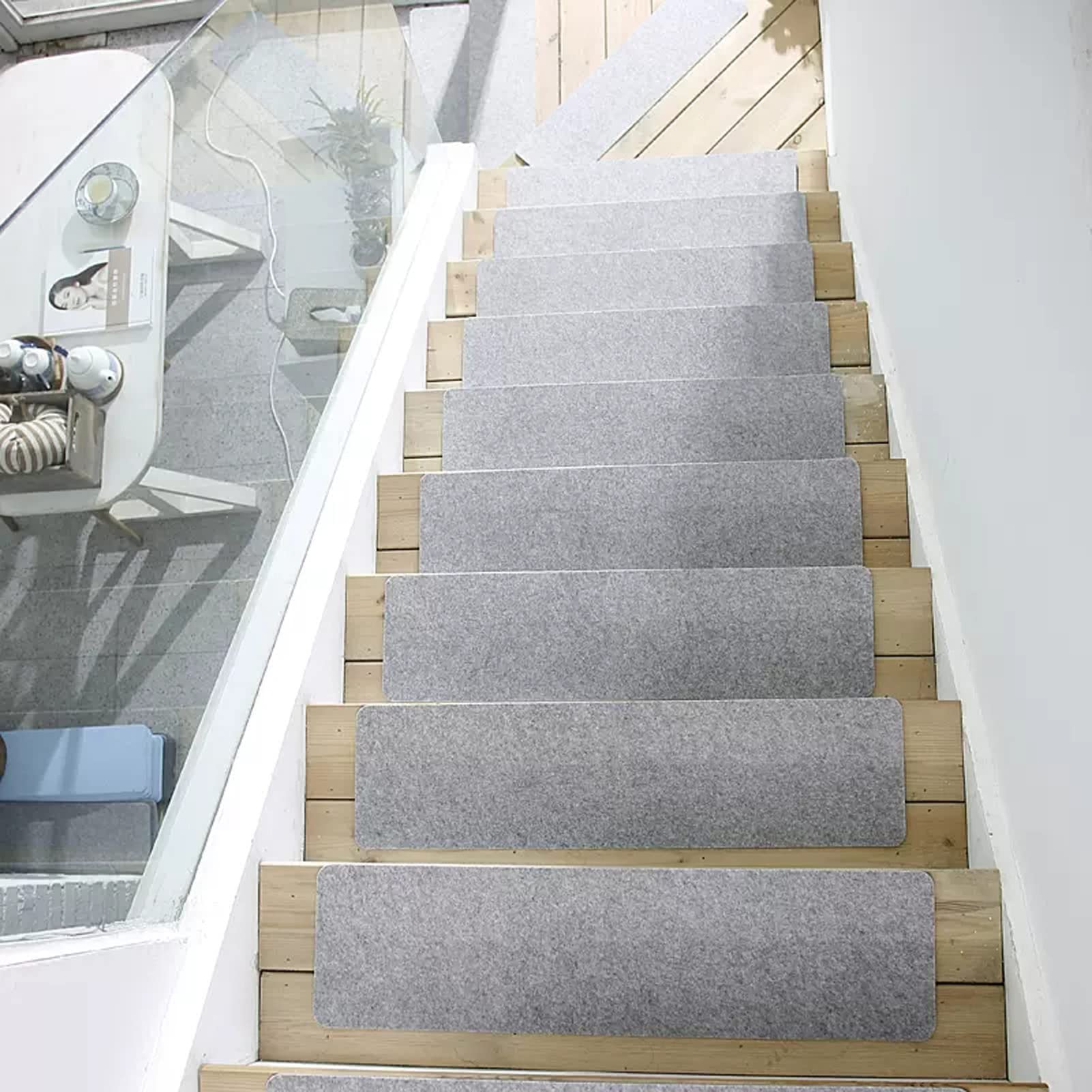 YTBHSHXZ stair treads， Non-Skid Indoor Runner Floor Mat Stair for Kids Elders and Pets(3,5PCS)