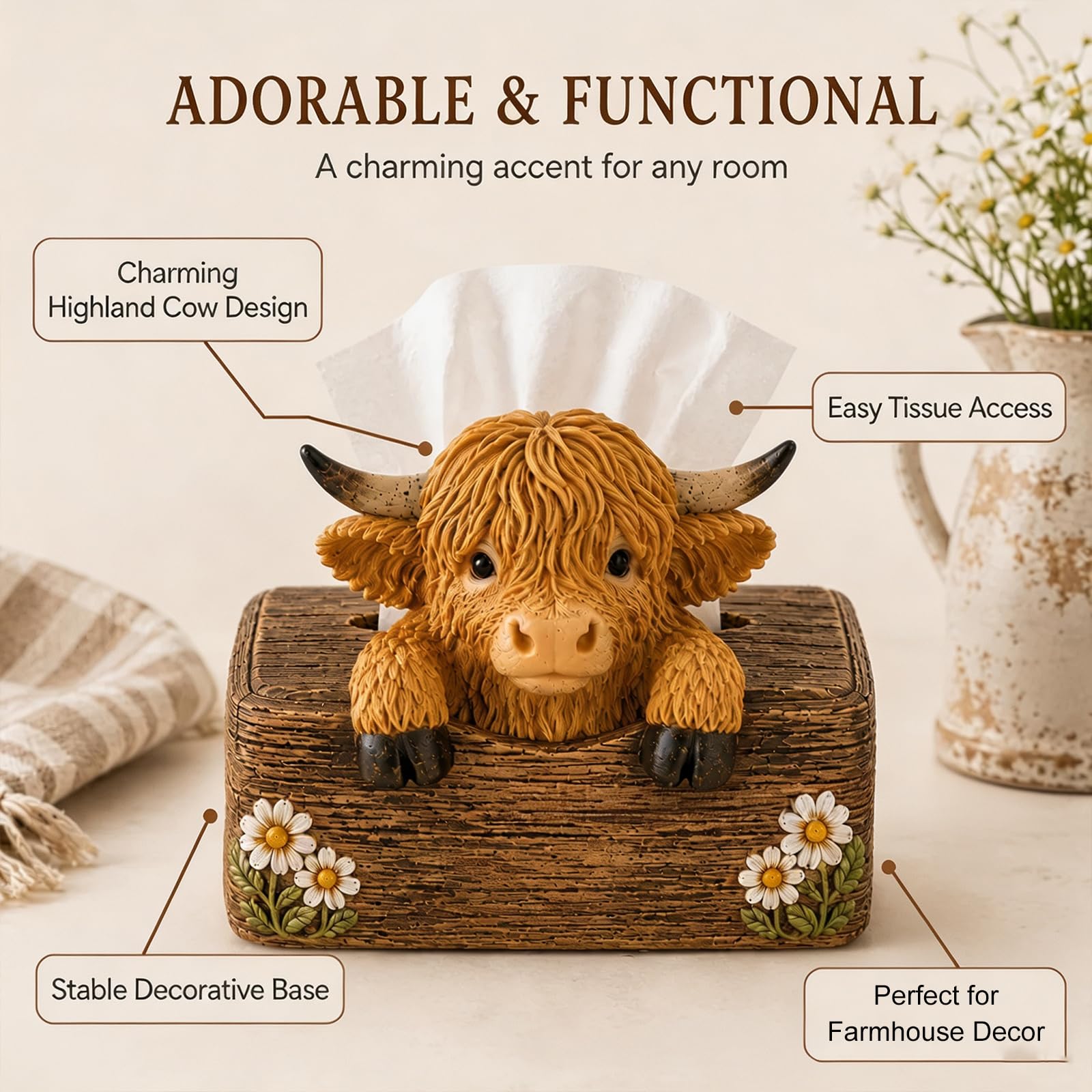 Generic Highland Cow Sale & Pepper Shaker Set per Farm (2pcs)