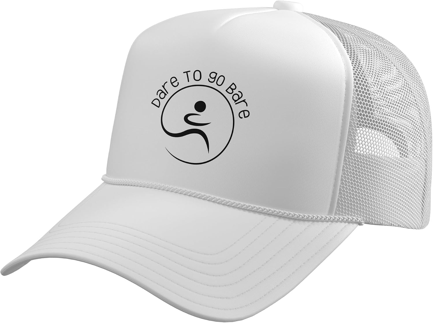 Funny Naked Nude Runner Shirt, Dare to GO Bare Trucker Hat with Adjustable Mesh Back