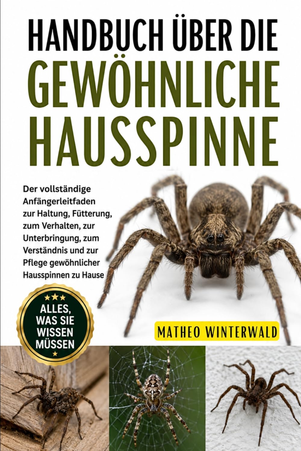 HANDBUCH ÜBER DIE GEWÖHNLICHE HAUSSPINNE: Der vollständige Anfängerleitfaden zur Haltung, Fütterung, zum Verhalten, zur Unterbringung, zum Verständnis und zur Pflege gewöhnlicher Hausspinnen zu Hause