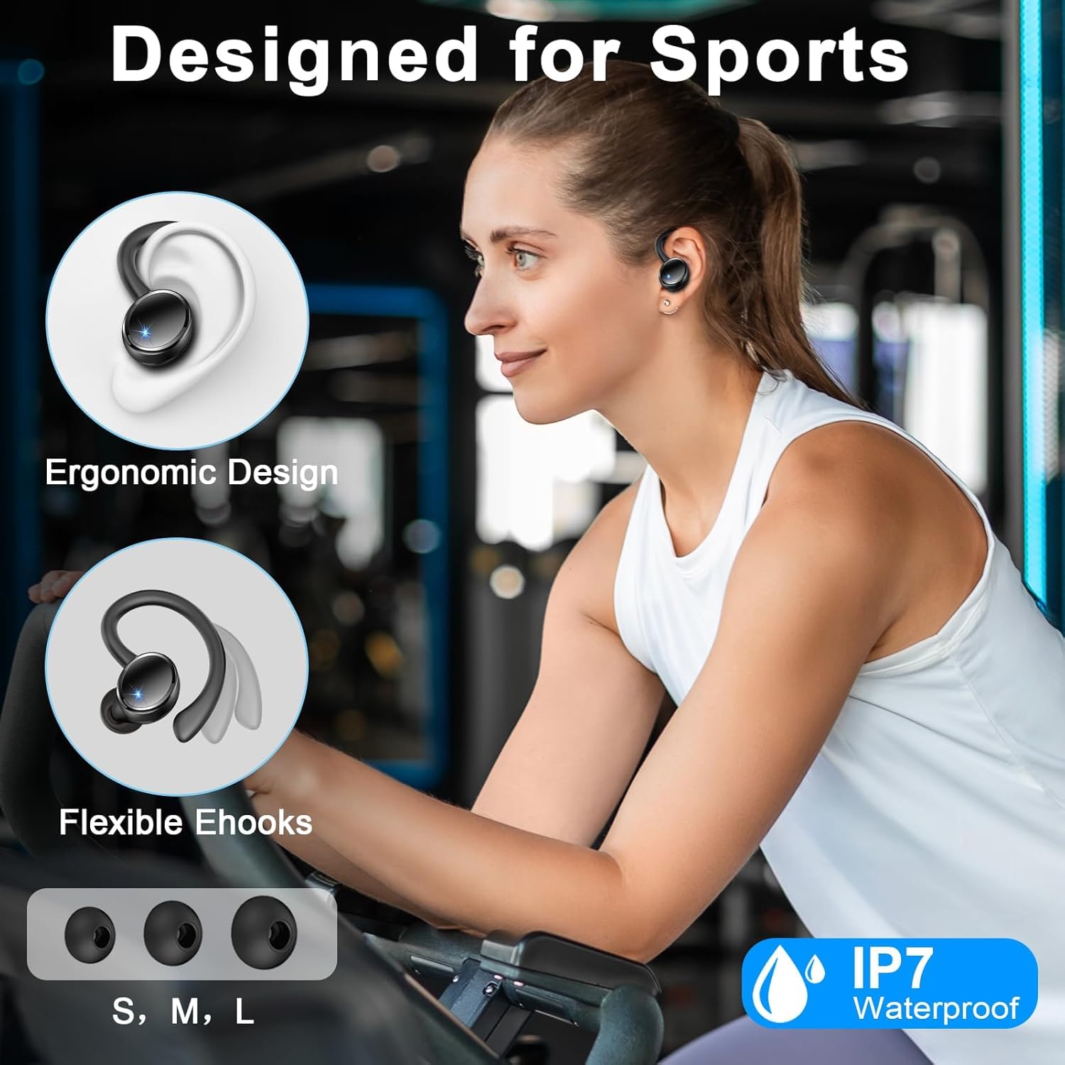 2026 Kopfhörer Kabellos Bluetooth 5.4, Bluetooth Kopfhörer, 4 ENC Noise Cancelling Mics, 50 Std Spielzeit, HiFi Stereo, In Ear Kopfhörer Kabellose Kopfhörer, IP7 Wasserdicht, Ohrhörer mit LED Anzeige
