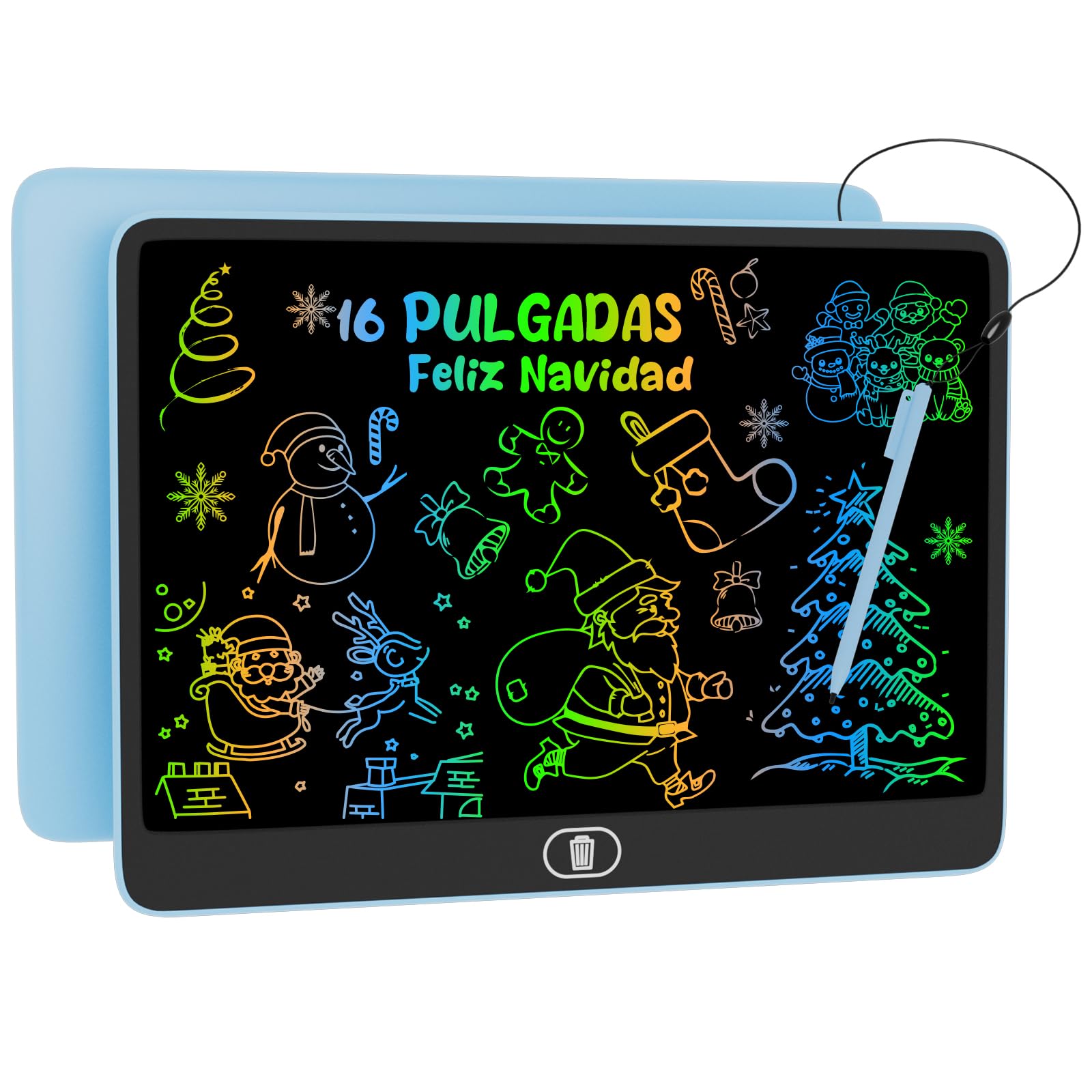 Electight 16 Pulgadas Tableta de Escritura LCD, Tableta de Graffiti para Niños 3-12 Años, Reutilizable, Juguete Educativo Azul