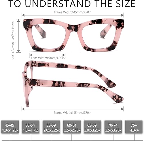 Miniatura 6 de Oprah - Lentes de lectura estilo Stylis con bloqueo de luz azul y bisagra de resorte para mujer