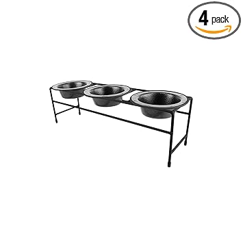 Platinum Pets Modern Triple Diner Feeder Stainless Steel Cat/Dog Bowls