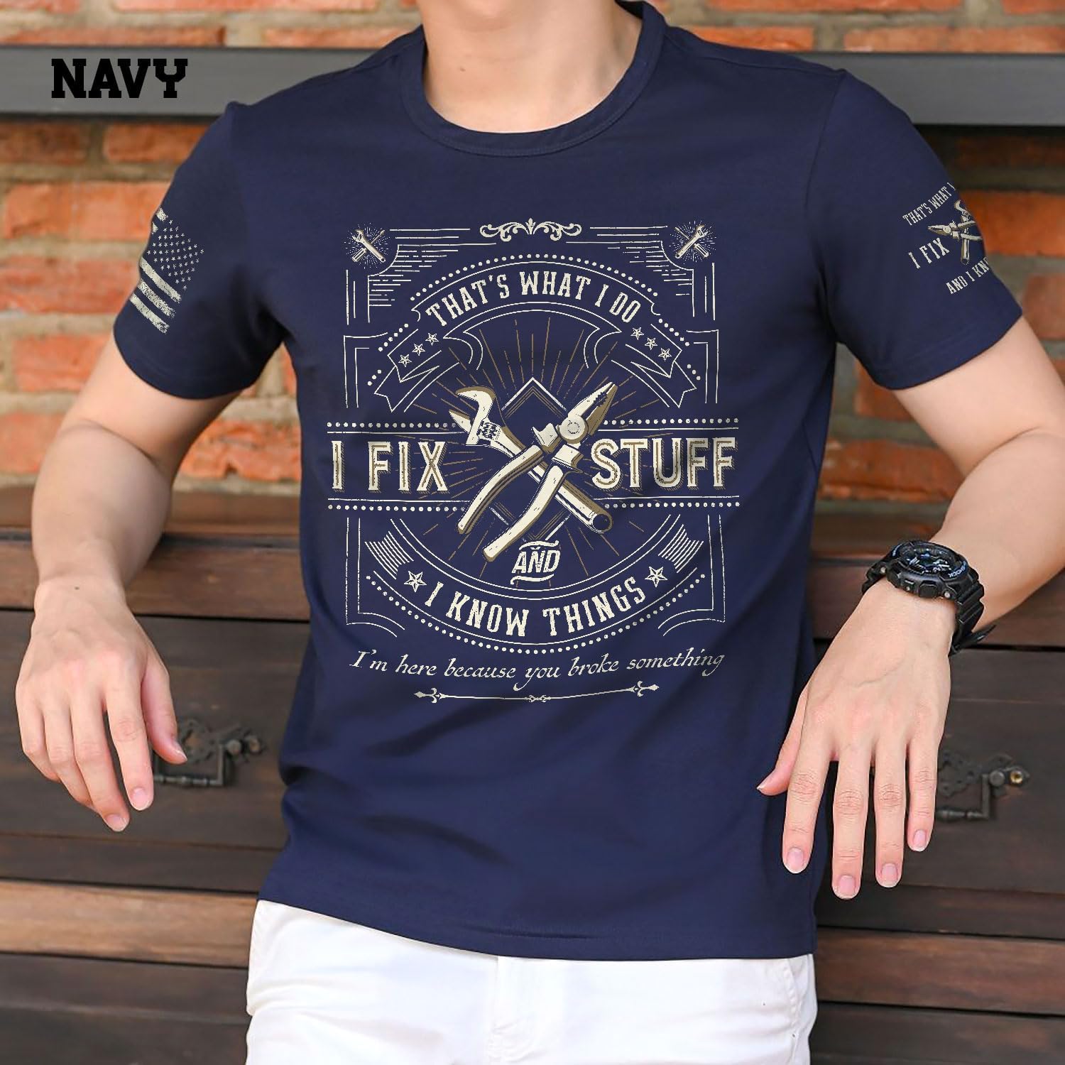 I Fix Stuff Shirt, Mens T-Shirt Know Things 2