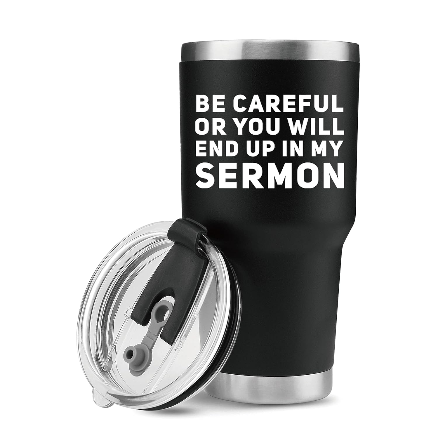 Be Careful Or Youll End Up In My Sermon Vacuum Insulated Tumbler 30 oz Pastor Gifts Warning Mug
