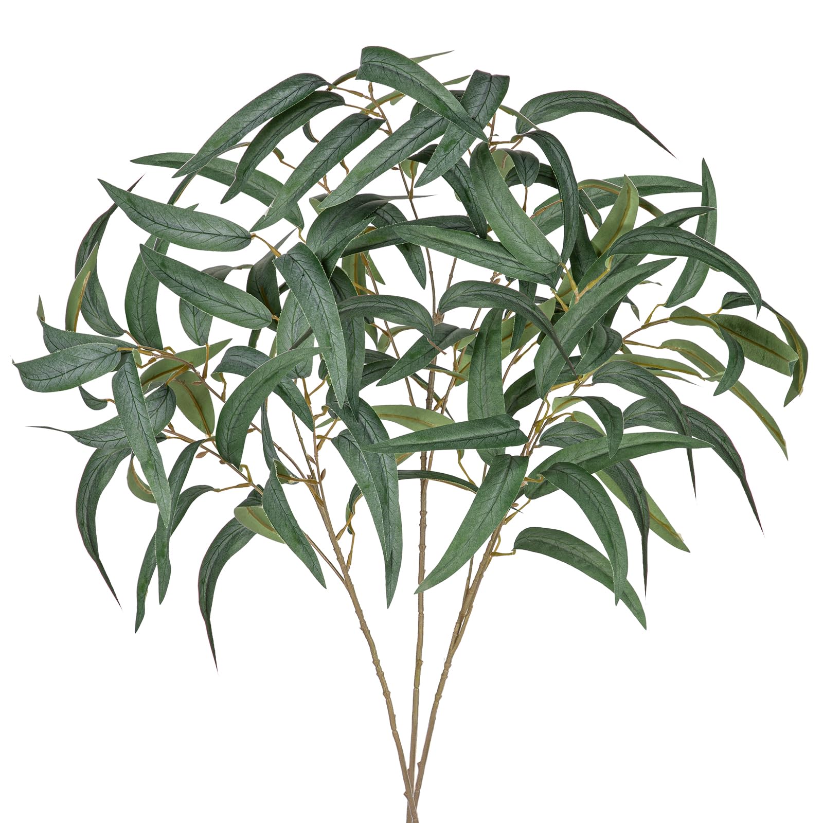 3PCS Artificial Eucalyptus Stems 86cm Long Stem with Green Eucalyptus Leaves Fake Silk Eucalyptus Branches Faux Greenery for Flower Arrangement Home Office Wedding Centerpiece Decoration