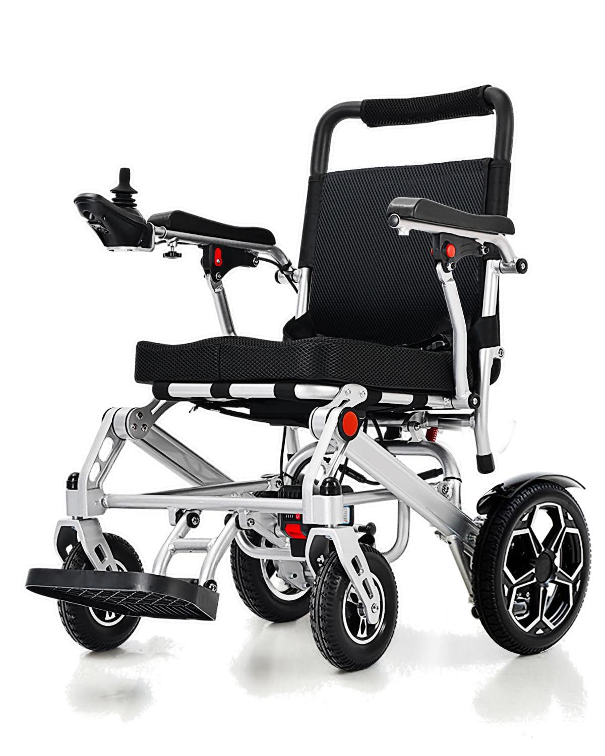 D10 Silla de Ruedas Eléctrica Plegable para Adultos, Potente Motor 500W, Batería Litio Extraíble 12Ah, Autonomía 20KM, Marco Reforzado Aleación de Aluminio, Capacidad 150KG, Aeronave aprobada