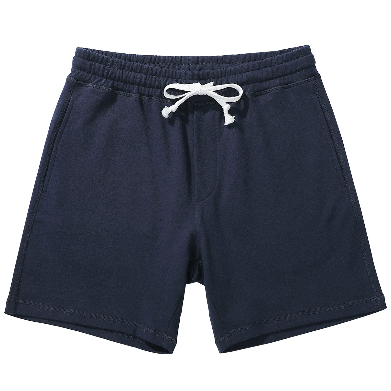 Amy Coulee Mens Athletic Workout Shorts 5.5" Cotton Casual Shorts Elastic Waist Joggers Sports Sweat Shorts - blue - Large