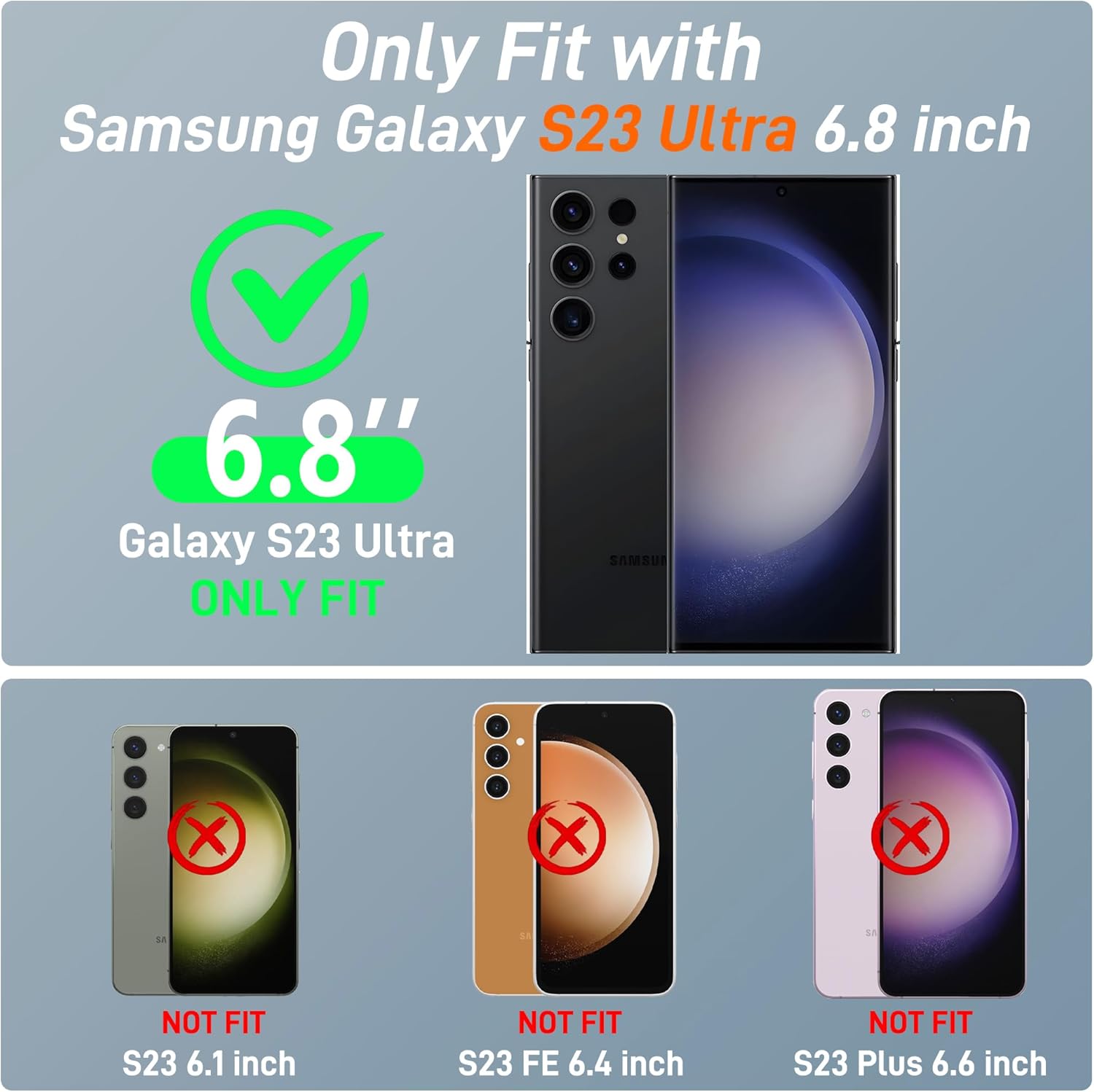 for Samsung Galaxy S23 Ultra Case with Card Holder and (2 Pcs) HD Screen Protector, Slim Heavy Duty Dual Layer Shockproof Design & Hidden Card Slot Wallet Case for S23 Ultra 5G-Black - Image 3