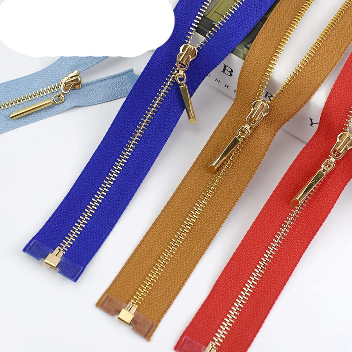 Estrattore Ziper, fissatore di cerniere, Sliders Zipper,Sewing Zips,Ended Zip Fasteners,2/5pcs Metal Zipper Open End Zip for Sew Bags Purse Down Jacket Skirt Clothing