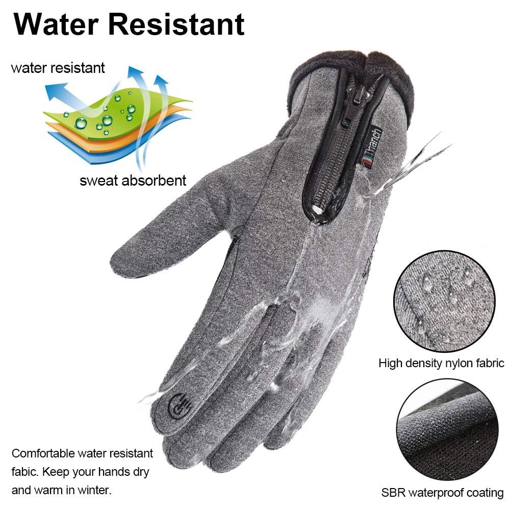 Guantes de invierno cálidos para uso en clima frío, resistentes al viento, antideslizantes, para ciclismo, correr, esquí, senderismo, escalada, hombres y mujeres