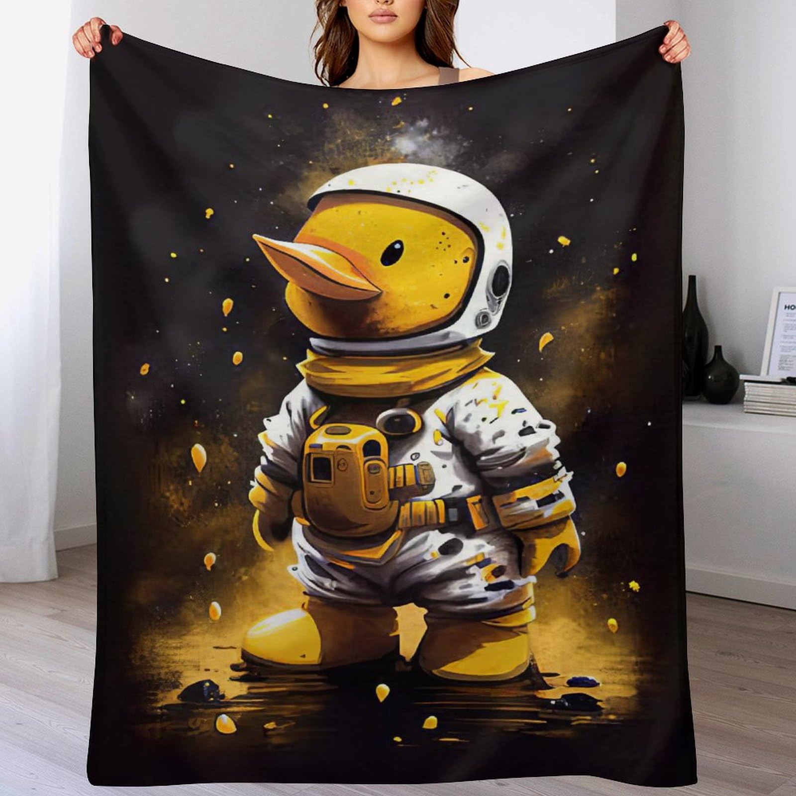 Manta mullida Duck Astronaut para tardes de sofá y películas en invierno