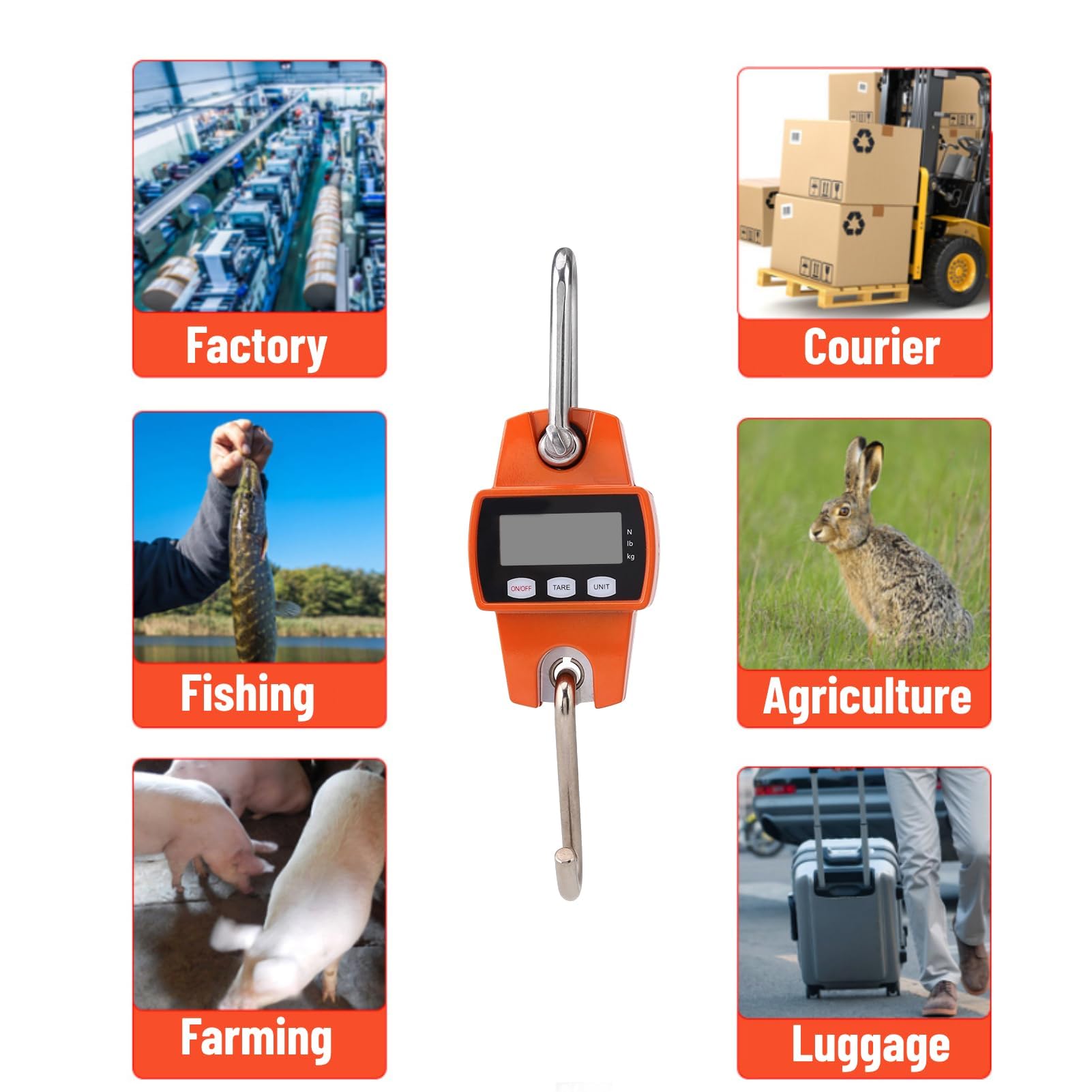 Przenośny LCD Cyfrowy Elektroniczny Wildwaage 100kg LCD Przemysłowa Mini Wisząca Waga 300kg z Hakiem