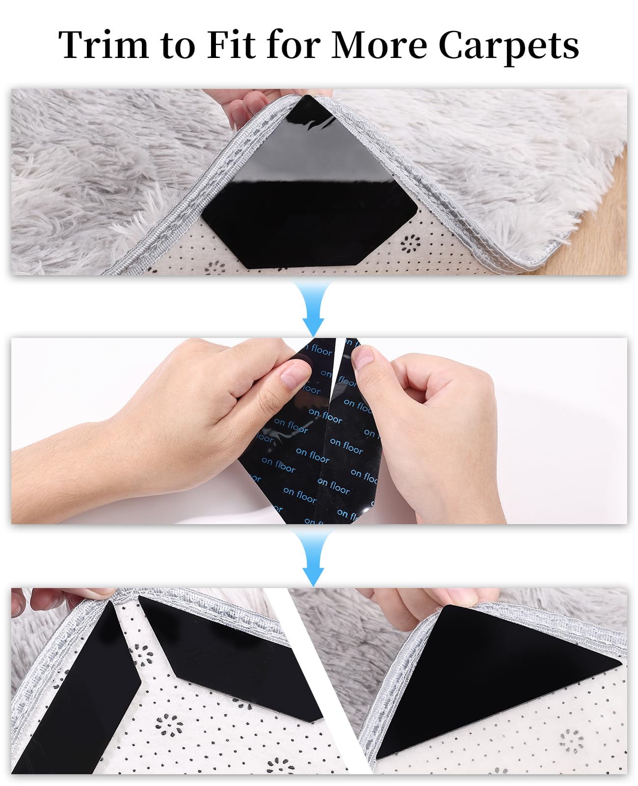 12 Adesivi Antiscivolo Per Tappeti Hejo - A Forma Di Cuore, Riutilizzabili, Per Pavimenti Lisci - Foto 12