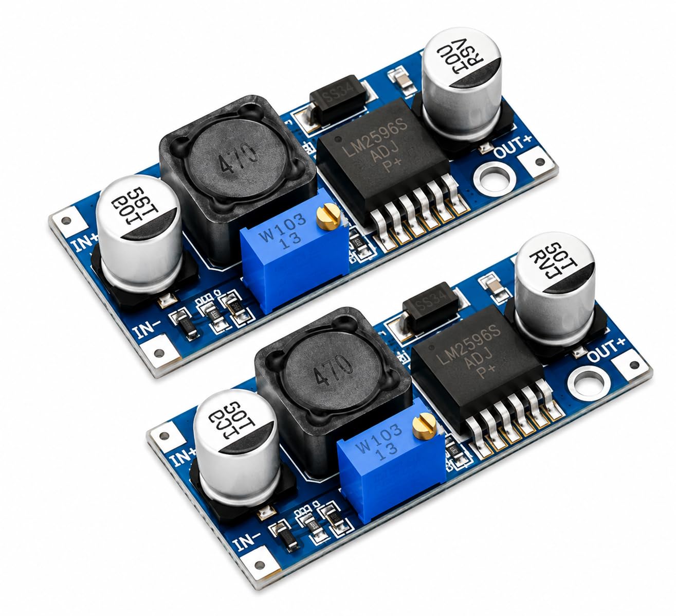 LM2596 DC-DC Step Down Buck Converter Module 3A Adjustable Voltage Regulator, 4V-40V to 1.3V-37V Power Supply Board for 24V, 12V, 5V, 3.3V DIY Electronics (Pack of 2)-image-37
